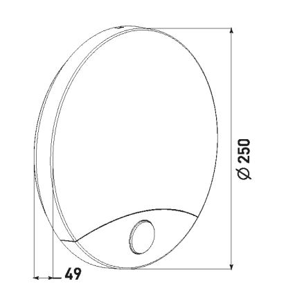 LED Iluminação de parede exterior com sensor HIBIS LED/15W/230V IP44