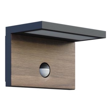 LED Iluminação de parede exterior com sensor NATURA LED/12W/230V 4000K IP54 castanho/antracite