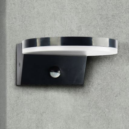LED Iluminação de parede exterior com sensor TESA LED/10W/230V IP54 preto