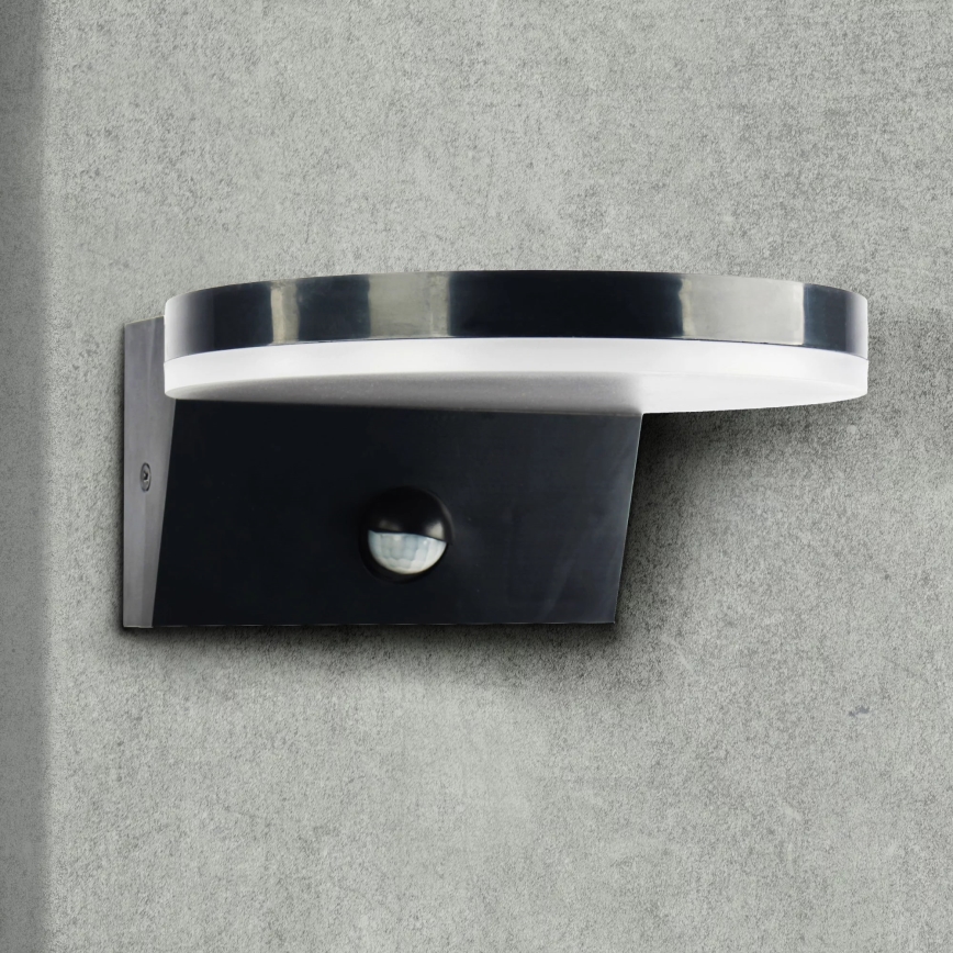 LED Iluminação de parede exterior com sensor TESA LED/10W/230V IP54 preto