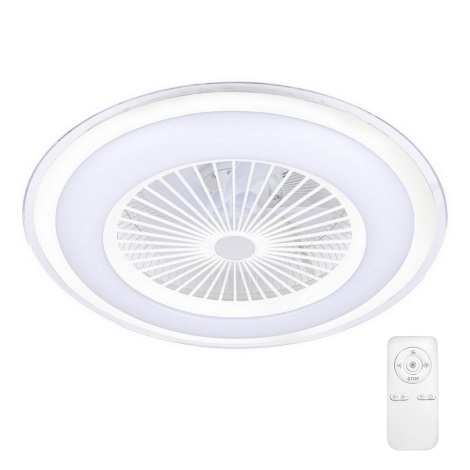 LED Iluminação de teto com regulação e ventoinha ZONDA LED/65W/230V branco + controlo remoto