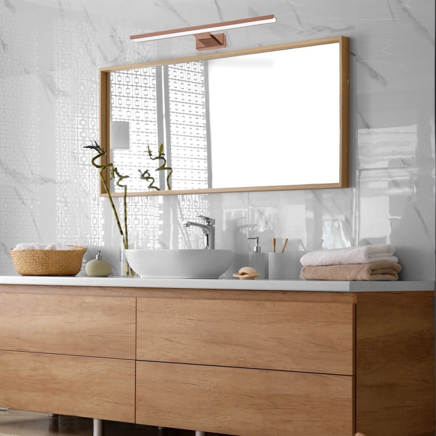 LED Iluminação para espelho de casa de banho SHINE LED/13,8W/230V 60 cm IP44 ouro rosa