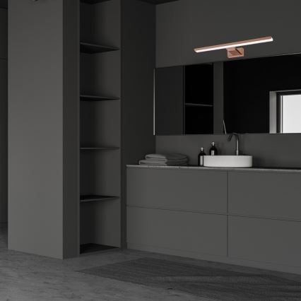 LED Iluminação para espelho de casa de banho SHINE LED/13,8W/230V 60 cm IP44 ouro rosa