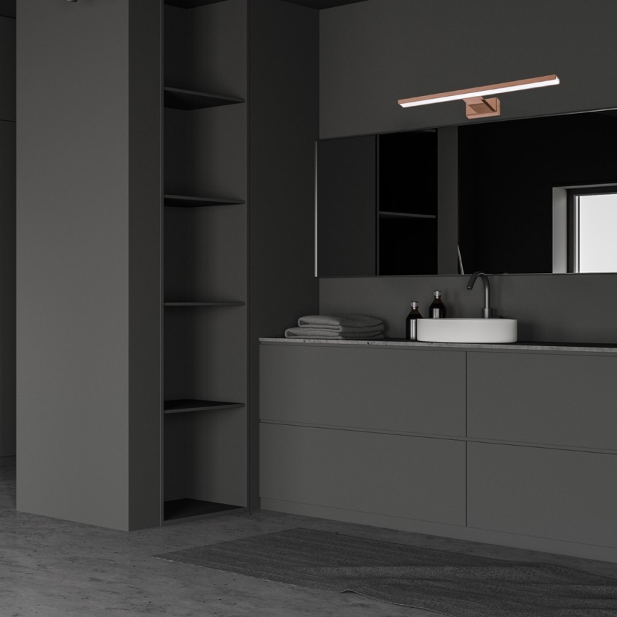 LED Iluminação para espelho de casa de banho SHINE LED/13,8W/230V 60 cm IP44 ouro rosa