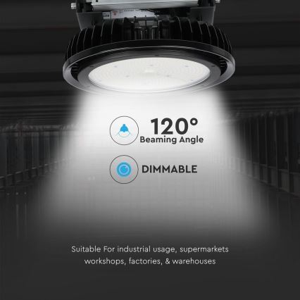 Luminária Industrial LED Dimerizável High Bay LED/500W/230V 4000K IP65 preta