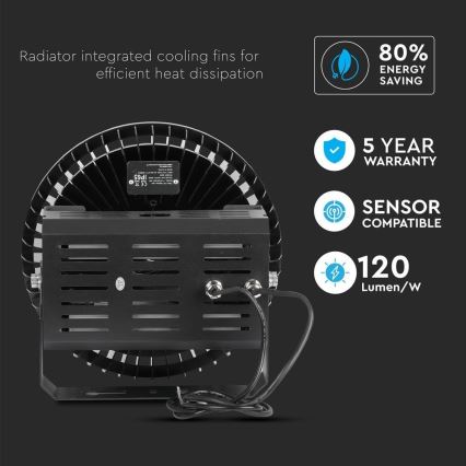 Luminária Industrial LED Dimerizável High Bay LED/500W/230V 4000K IP65 preta