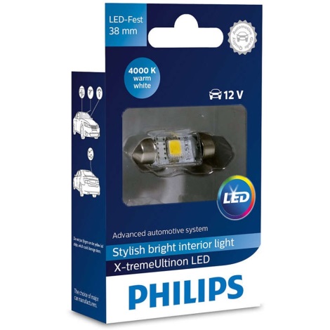 LED Lâmpada de carro Philips X-TREME ULTINON 128584000KX1 LED SV8.5-8/0,8W/12V 4000K