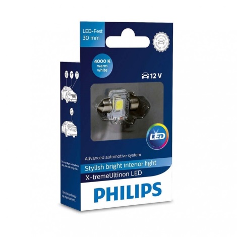 LED Lâmpada de carro Philips X-TREME ULTINON 129404000KX1 LED C5W/12V 4000K