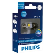 LED Lâmpada de carro Philips X-TREME VISION 129454000KX1 C5W SV8,5/1W/12V 4000K