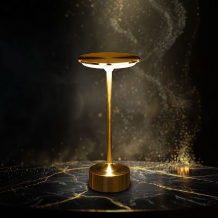 Candeeiro de mesa LED recarregável regulável NEW YORK LED/1,8W/5V 2700K/4000K/6500K 1200 mAh dourado
