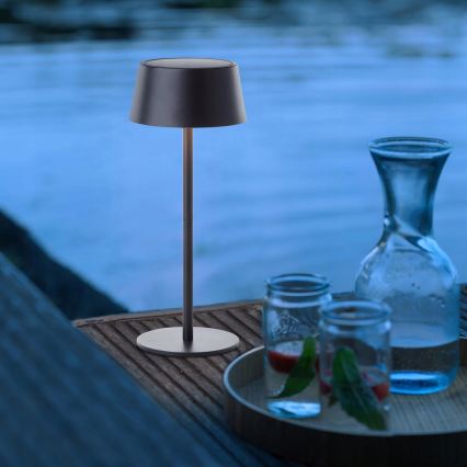 LED Lâmpada solar tátil dimerizável LED/3W/5V USB 1800 mAh IP44 preta