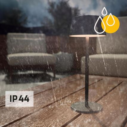 LED Lâmpada solar tátil dimerizável LED/3W/5V USB 1800 mAh IP44 preta