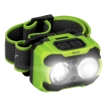 LED Lanterna de cabeça recarregável dimerizável com sensor e luz vermelha LED/10W/5V/3xAAA IP44 600 lm 1200 mAh