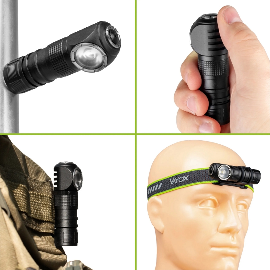 Lanterna frontal recarregável LED regulável com luz vermelha 3 em 1 LED/10W/5V IP66 500 lm 800 mAh