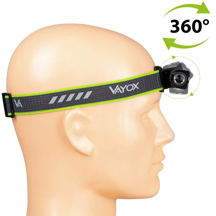 Lanterna frontal recarregável LED regulável com luz vermelha 3 em 1 LED/10W/5V IP66 500 lm 800 mAh