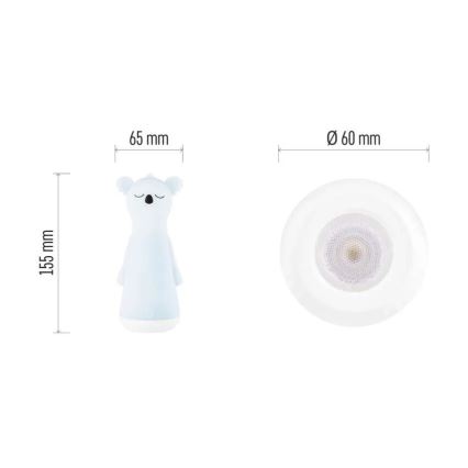 LED Lanterna infantil recarregável com intensidade regulável e luz noturna 2 em 1 LED/3,7V 1200 mAh