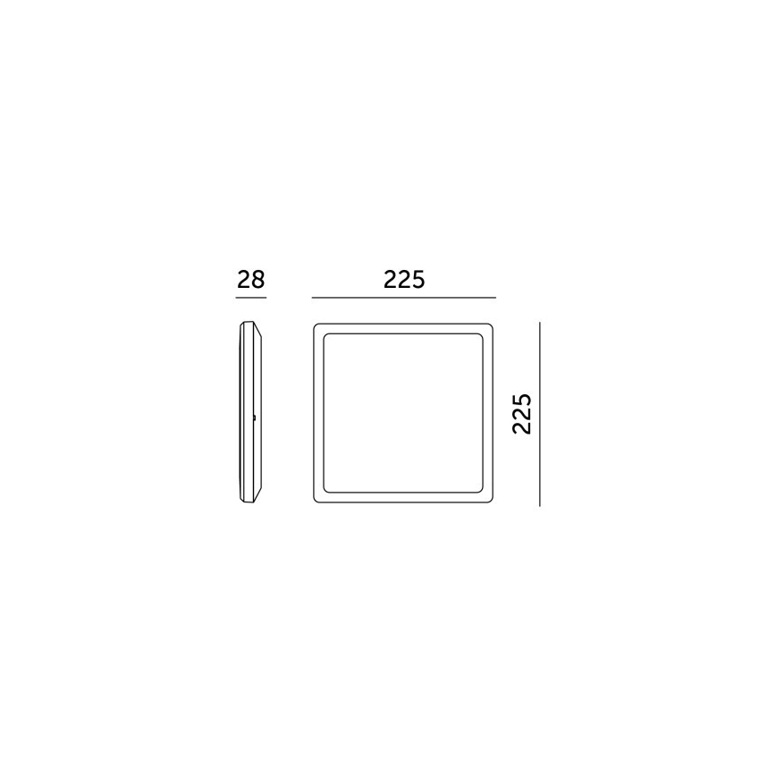 Luminária LED para casa de banho com sensor de movimento e crepúsculo NIVERA LED/12W/230V IP54 3000/4000/6000K 22,5x22,5 cm branca + comando à distância