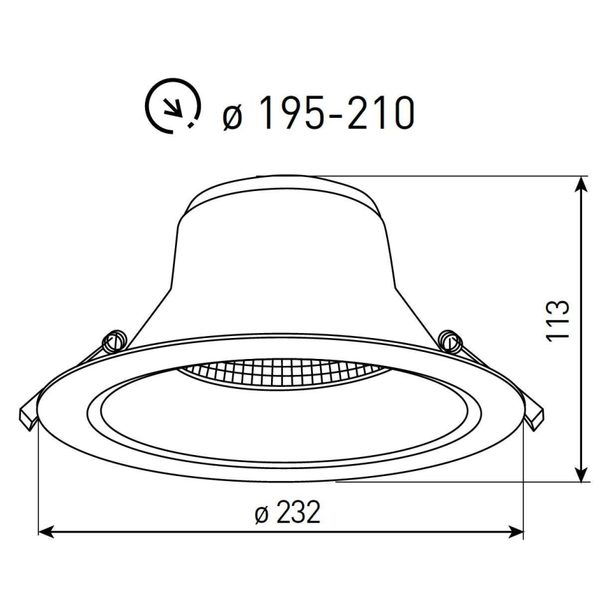 Luminária LED de embutir para casa de banho NYON LED/34W/230V 3000/4000/5700K Ø 23,2 cm IP44 branca