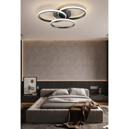 Candeeiro de teto LED regulável 70W/230V 3000-6500K preto + controlo remoto