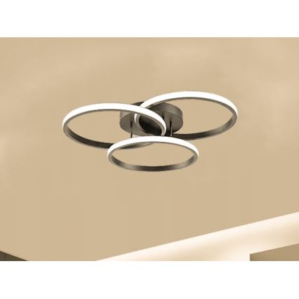 Candeeiro de teto LED regulável 70W/230V 3000-6500K preto + controlo remoto