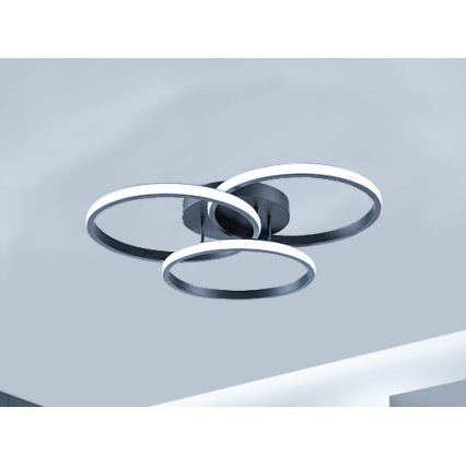 Candeeiro de teto LED regulável 70W/230V 3000-6500K preto + controlo remoto