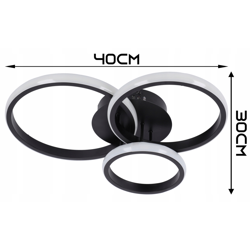 Candeeiro de teto LED regulável 70W/230V 3000-6500K preto + controlo remoto