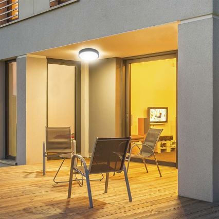Luminária de teto LED para exterior com sensor LED/30W/230V 4000K IP44 preta