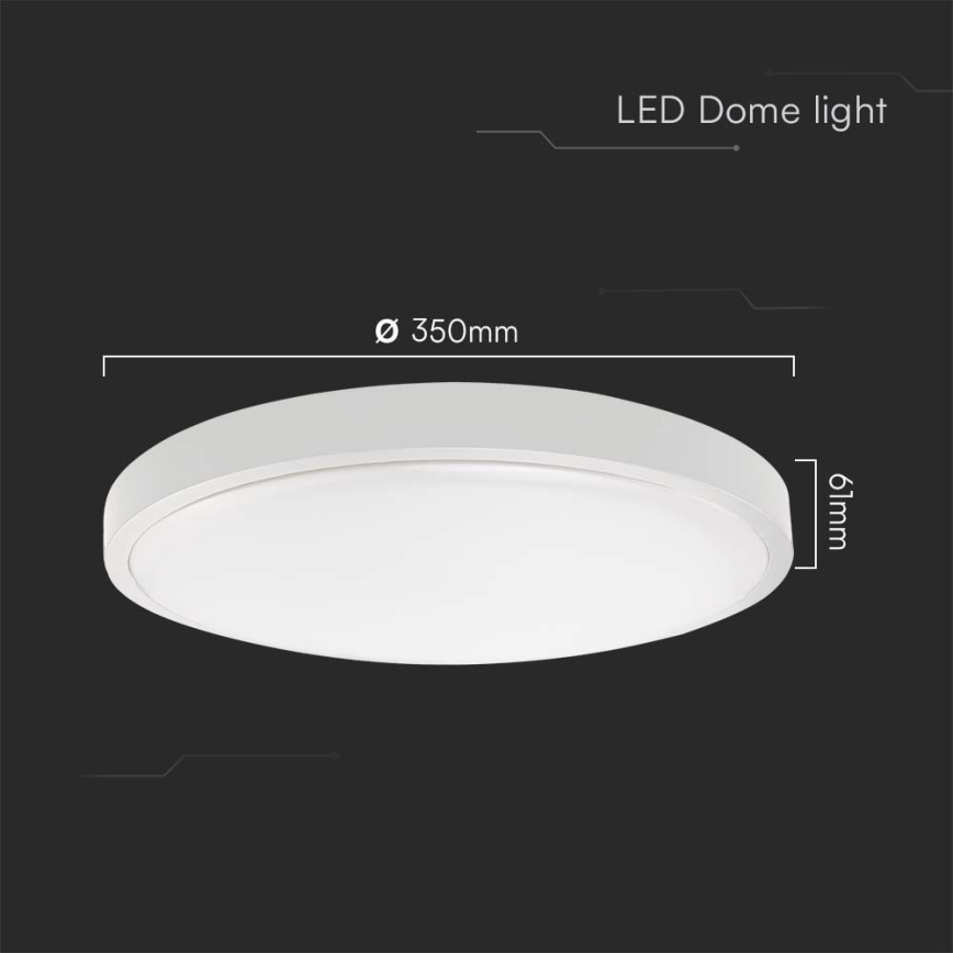 Luminária de teto LED para banheiro SAMSUNG CHIP LED/36W/230V IP44 3000K diâmetro 35 cm branco