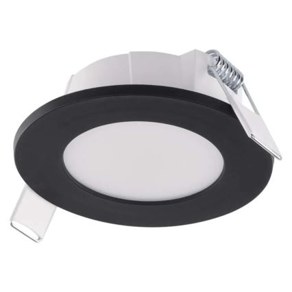 Luminária de teto embutida para banheiro LED LORI LED/4,5W/230V IP65 2700/4000K diâmetro 8,5 cm preta