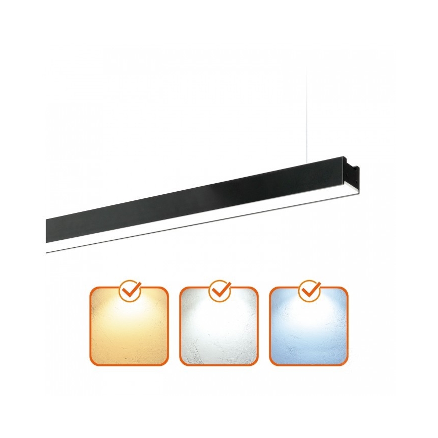 Luminária de teto LED sobreposta/pendente KOLINE LED/40W/230V 3000/4000/6500K 120 cm preta
