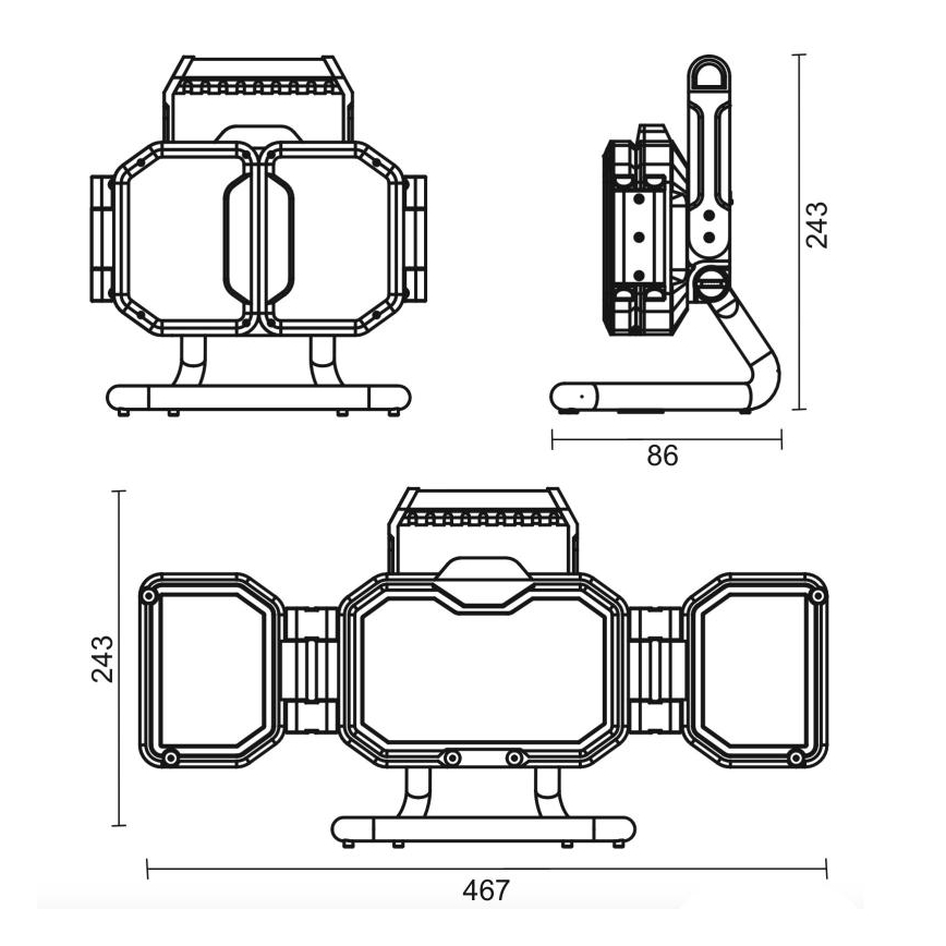 LED Luminária de trabalho dimerizável LED/50W/5V 12000 mAh IP54