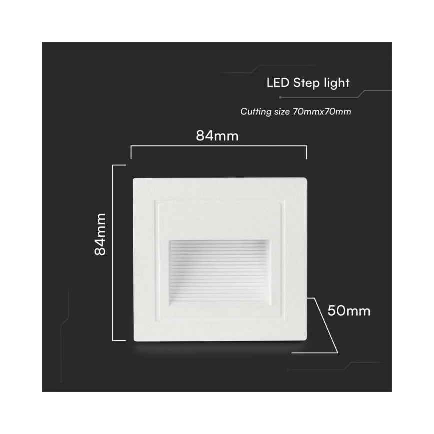 Luminária LED para escadas exteriores LED/5W/230V 3000K IP65 branca