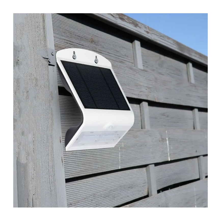 Luminária de parede solar LED com sensor LED/3W/3,7V 3000/4000K IP65 2000 mAh branca