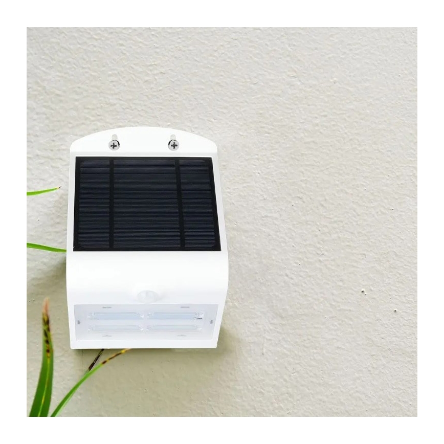Luminária de parede solar LED com sensor LED/3W/3,7V 3000/4000K IP65 2000 mAh branca