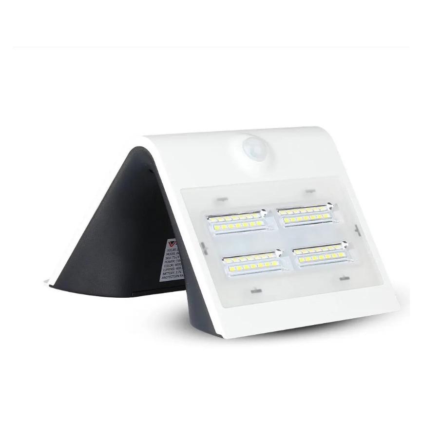 Luminária de parede solar LED com sensor LED/3W/3,7V 3000/4000K IP65 2000 mAh branca