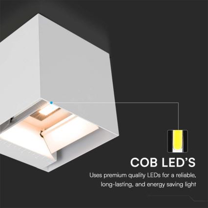 Luminária de parede solar LED com sensor LED/3W/3,7V IP65 4000K 2600 mAh branca