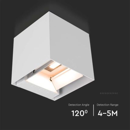 Luminária de parede solar LED com sensor LED/3W/3,7V IP65 4000K 2600 mAh branca