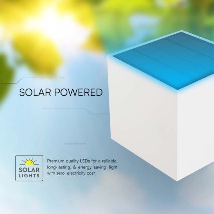 Luminária de parede solar LED com sensor LED/3W/3,7V IP65 4000K 2600 mAh branca