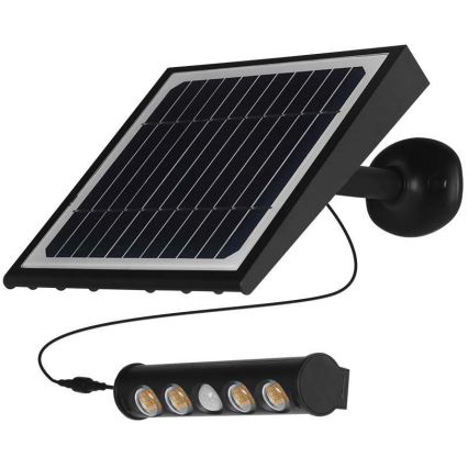 Luminária de parede solar LED com sensor LED/8W/3,7V IP65 6000K 4000 mAh