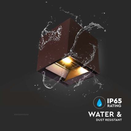 Luminária de parede solar LED com sensor LED/9W/3,7V 3000/4000/5000K 2600 mAh IP65 marrom