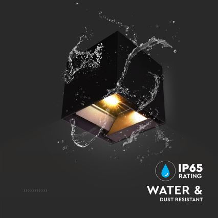 Luminária de parede solar LED com sensor LED/9W/3,7V 3000/4000/5000K 2600 mAh IP65 preta