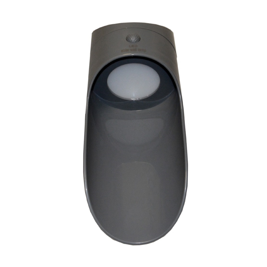 Luminária de parede solar LED com sensor PALESA LED/1W/3,7V IP65 1800 mAh cinza