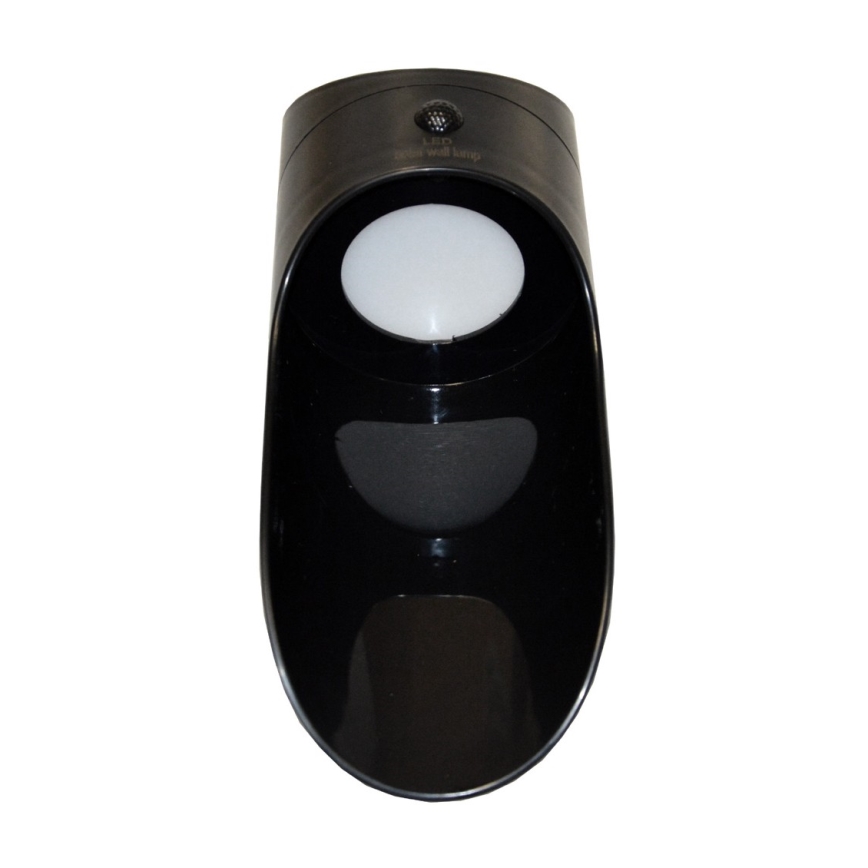 Luminária de Parede Solar LED com Sensor PALESA LED/1W/3,7V IP65 1800 mAh preta