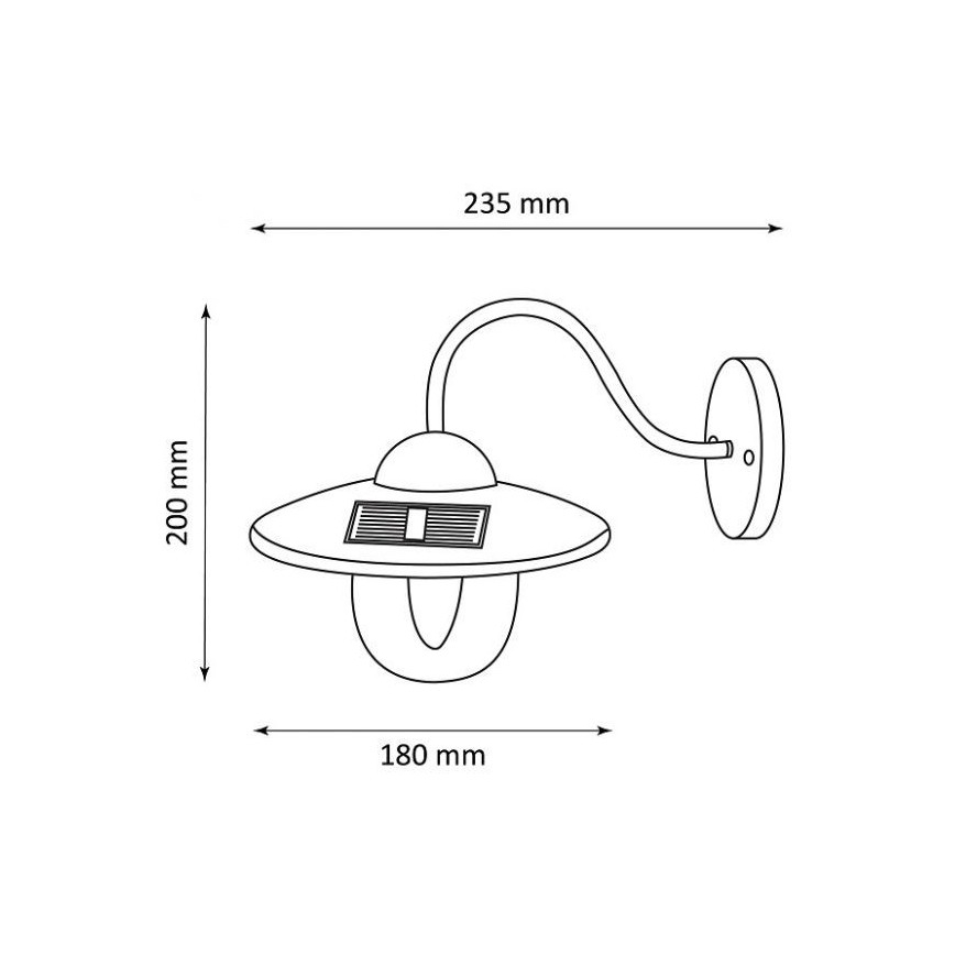 Luminária de parede solar LED LED/0,5W/1,2V 600 mAh IP44 branca