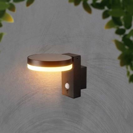 Luminária de parede solar LED para exterior com sensor LED/5,5W/3,7V 3000K IP54 2000 mAh