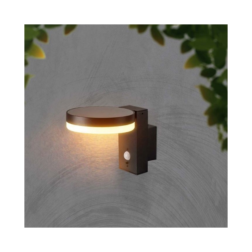 Luminária de parede solar LED para exterior com sensor LED/5,5W/3,7V 3000K IP54 2000 mAh