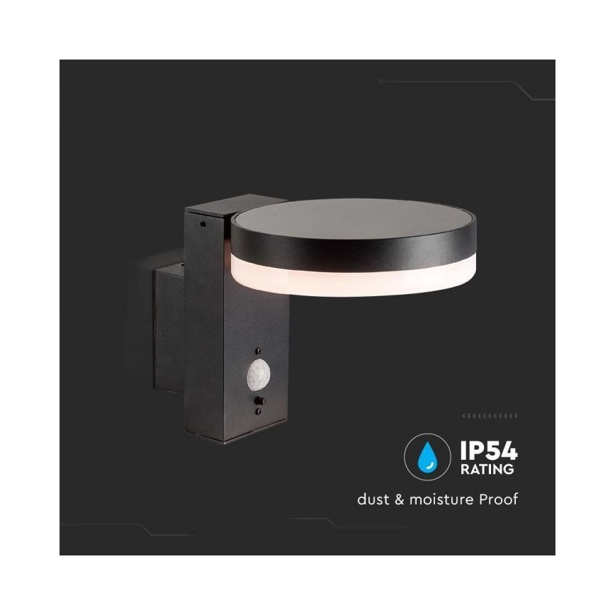 Luminária de parede solar LED para exterior com sensor LED/5,5W/3,7V 3000K IP54 2000 mAh