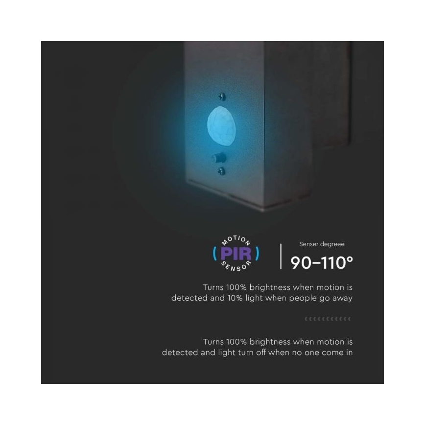 Luminária de parede solar LED para exterior com sensor LED/5,5W/3,7V 3000K IP54 2000 mAh