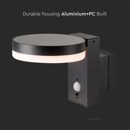 Luminária de parede solar LED para exterior com sensor LED/5,5W/3,7V 3000K IP54 2000 mAh