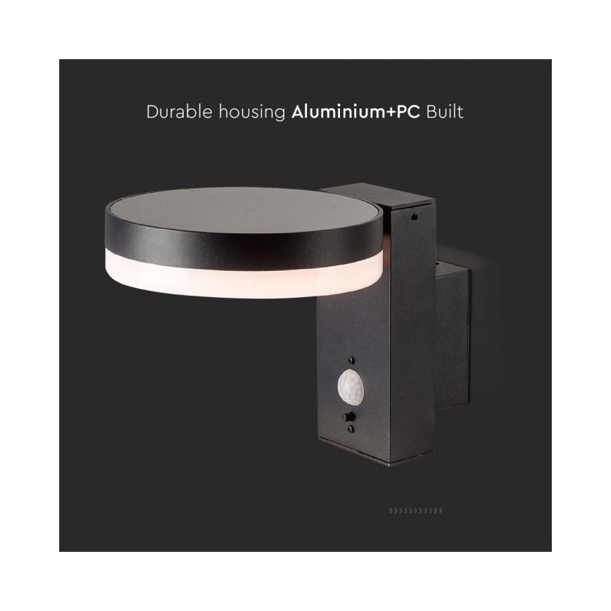 Luminária de parede solar LED para exterior com sensor LED/5,5W/3,7V 3000K IP54 2000 mAh